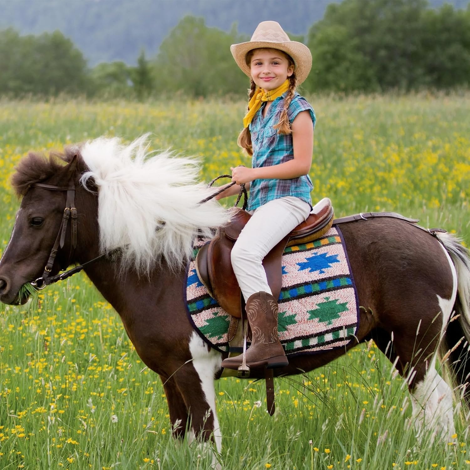 image:imageRollda Boys Cowboy Boots Kids Cowboy Boots with Square Toe Girls Cowgirl Western Boots for ToddlerLittle BoysBig KidsBrown