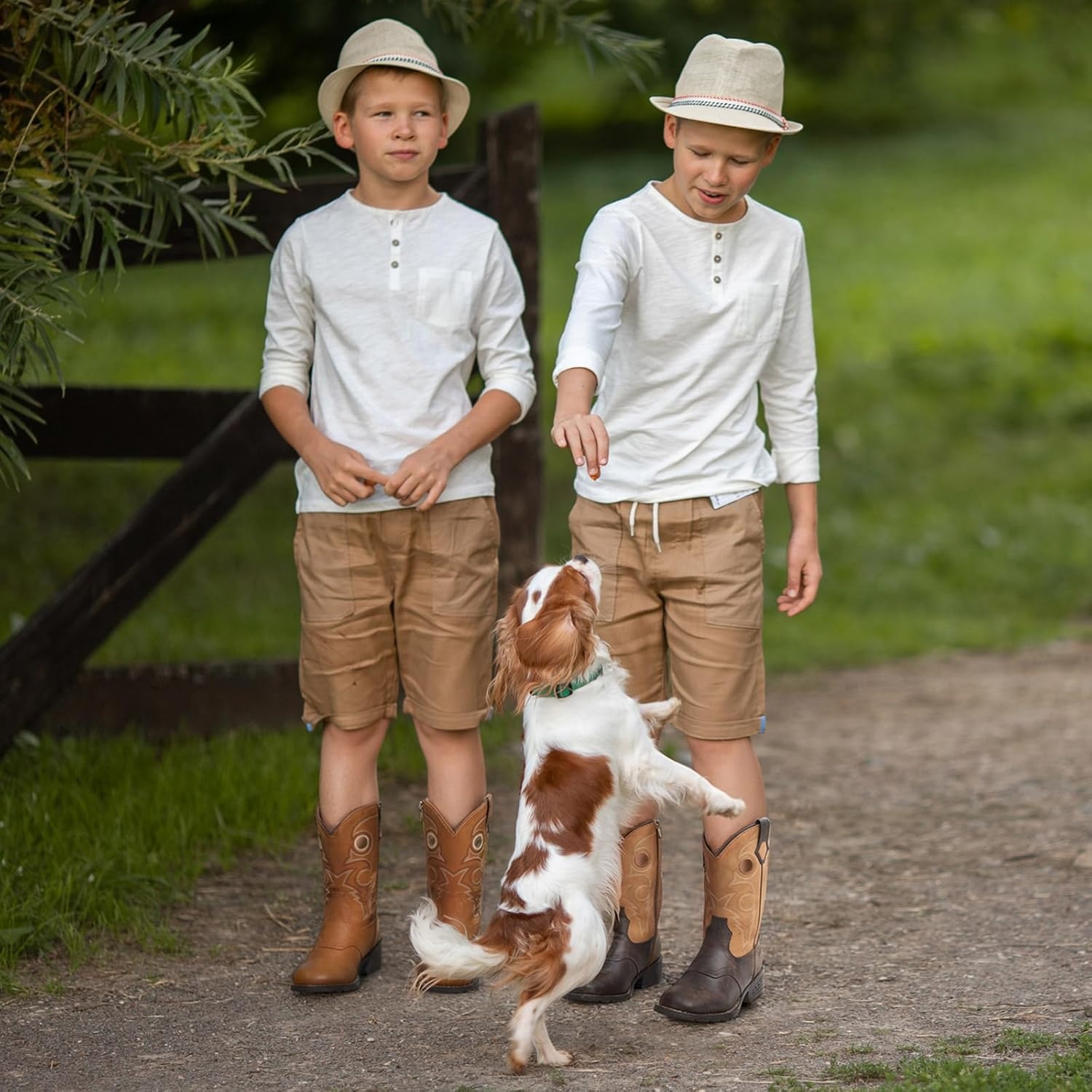 image:imageRollda Boys Cowboy Boots Kids Western Boots Square Toe Girls Cowgirl Boots for ToddlerLittle KidBig KidBrown