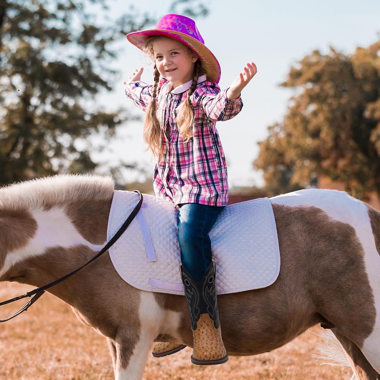 image:imageRollda Boys Cowboy Boots Kids Western Boots Square Toe Girls Cowgirl Boots for ToddlerLittle KidBig KidBrown Ostrich