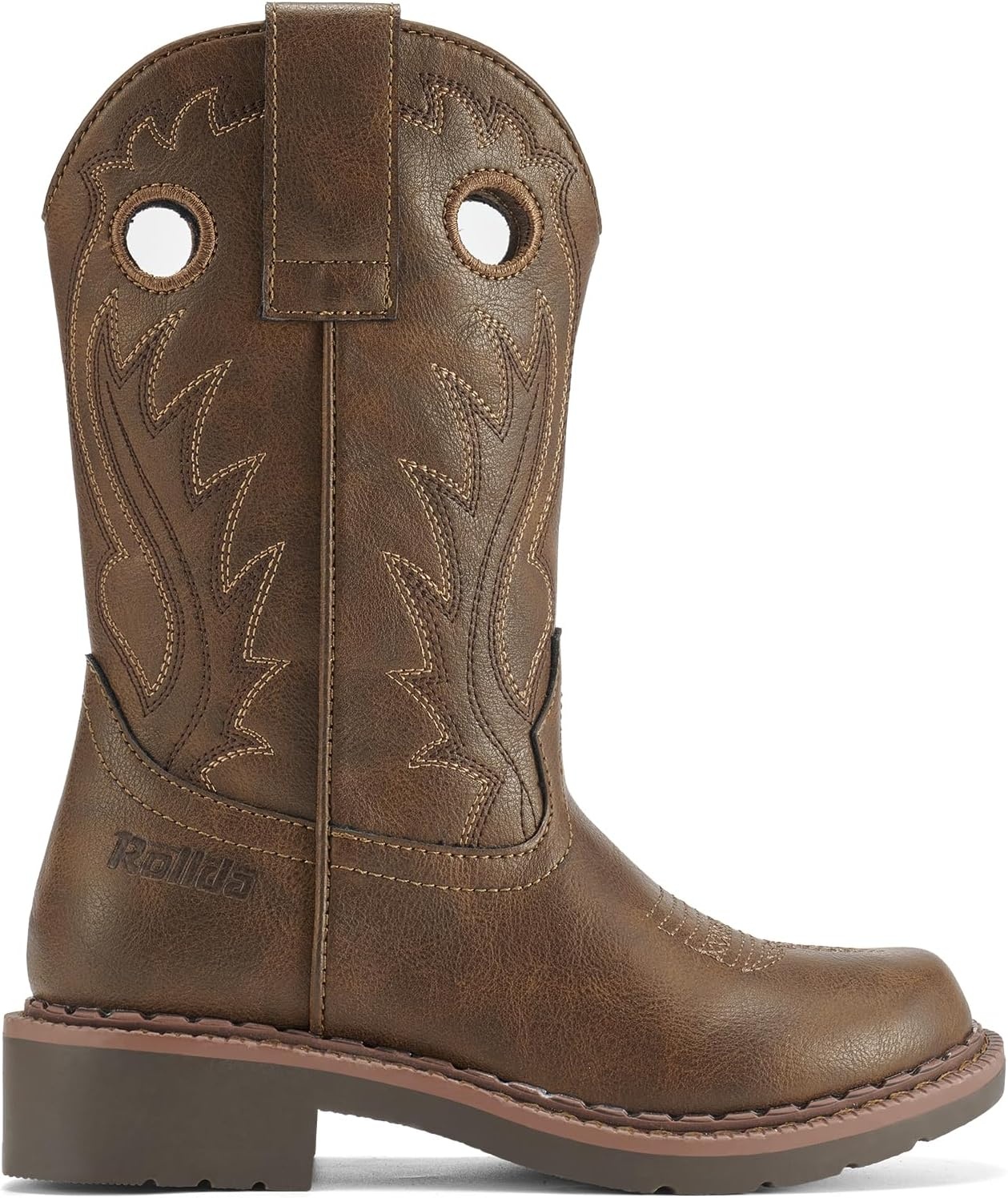 image:imageRollda Boys Cowboy Boots Kids Western Boots Square Toe Girls Cowgirl Boots for ToddlerLittle KidBig KidDarkbrown