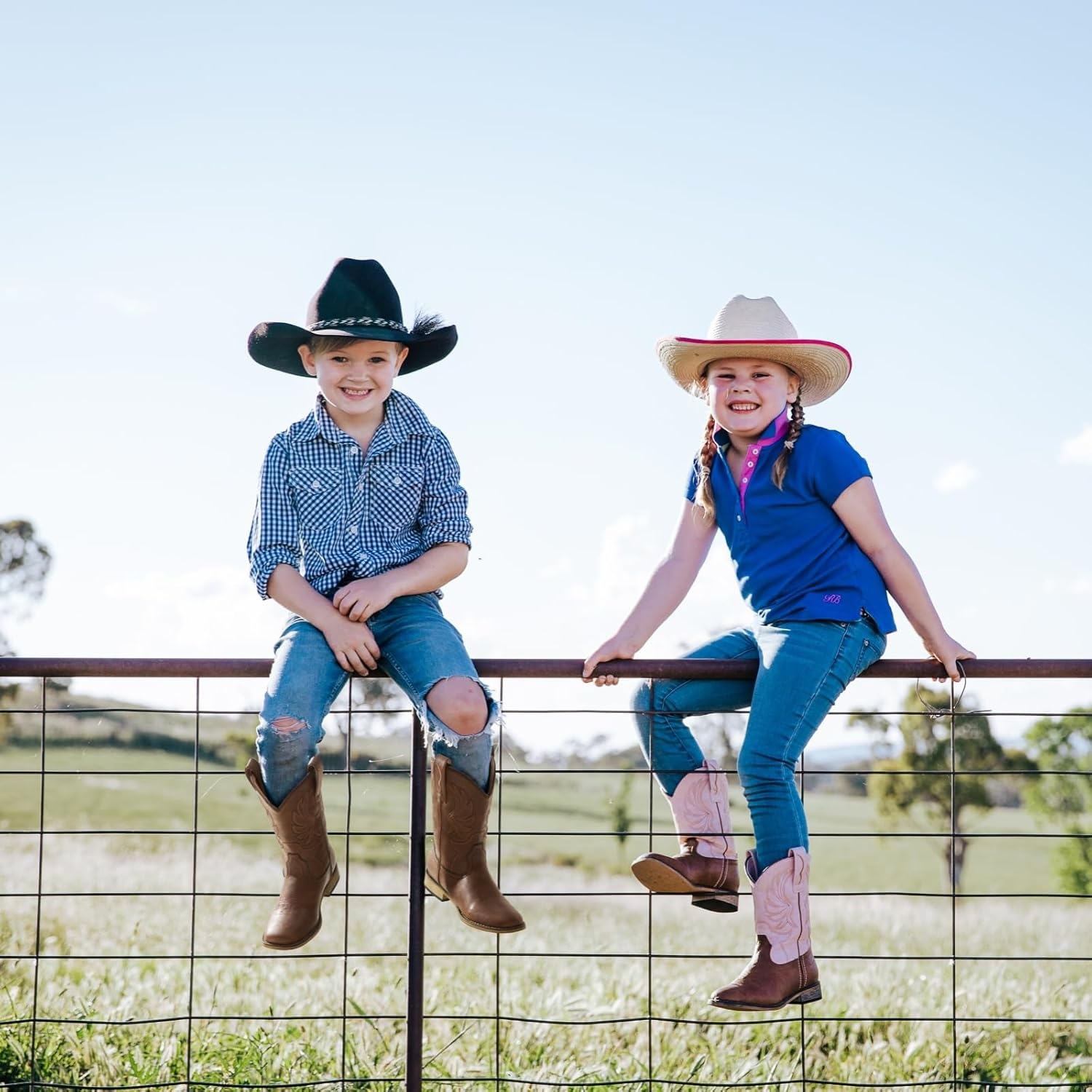 image:imageRollda Kids Cowboy Boots for Boys Girls Western Square Toe Cowgirl Boots with Walking Heel ToddlerLittle KidBig KidDark Brown