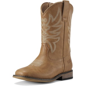 image:imageRollda Kids Cowboy Boots for Boys Girls Western Square Toe Cowgirl Boots with Walking Heel ToddlerLittle KidBig KidBrownwith Zipper