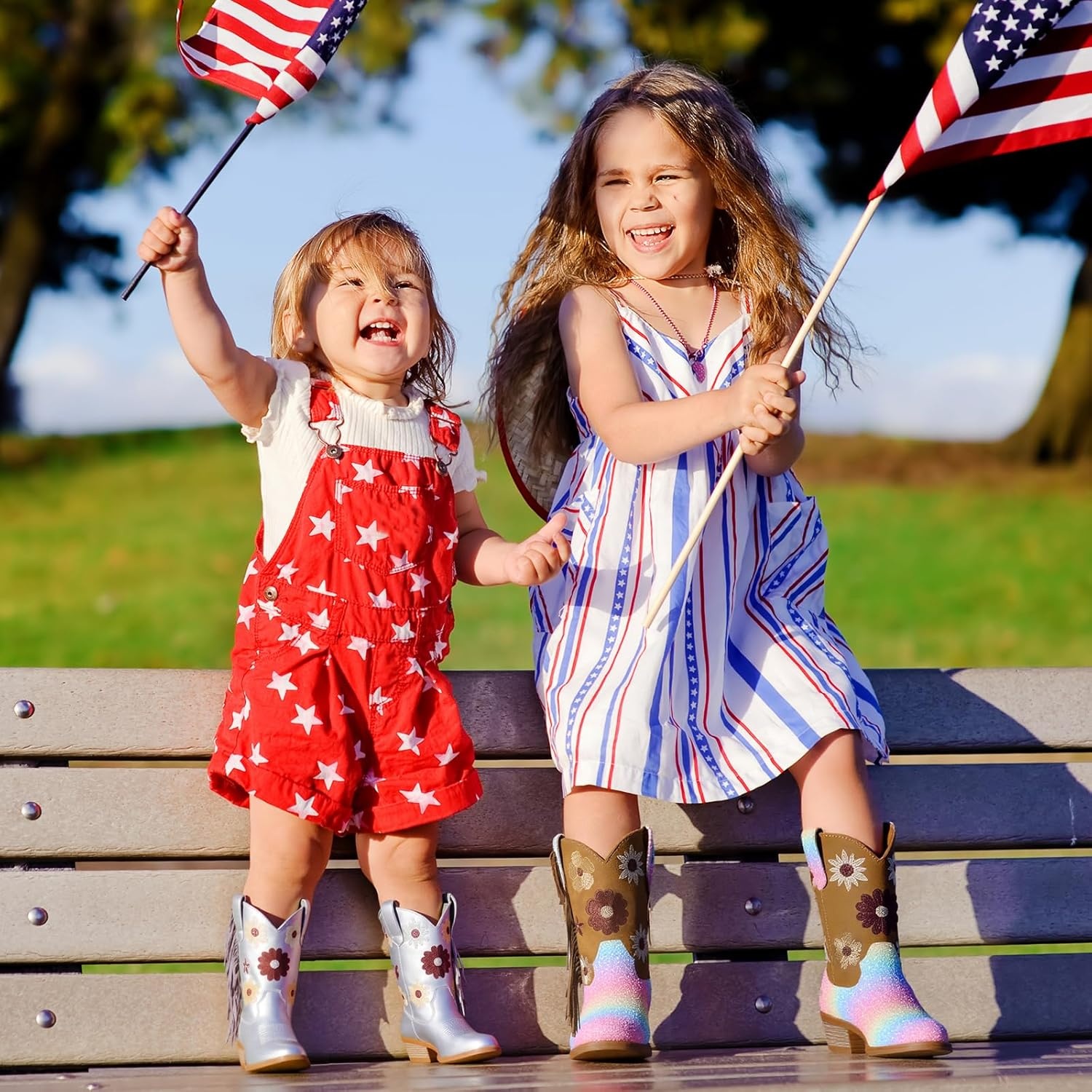 image:imageRollda Girls Cowboy Boots Cowgirl Boots with Tassel Floral Embroidered Kids Western Boots for ToddlerLittle KidBig KidSilver