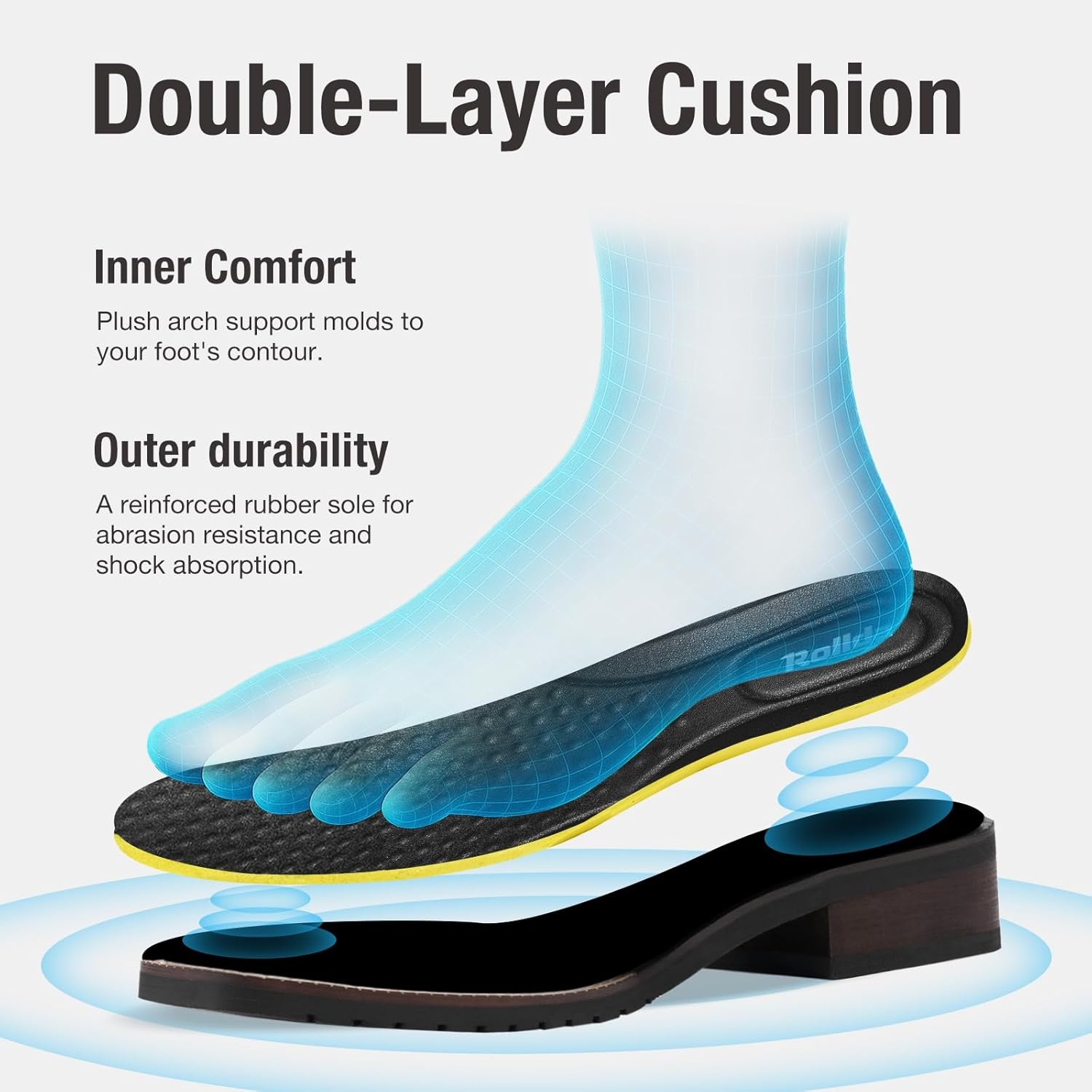 image:imageRollda Mens Chelsea Cowboy Boots Square Toe Elastic Ankle Boots for Dress Casual Short Western Chelsea Booties for MenBlack