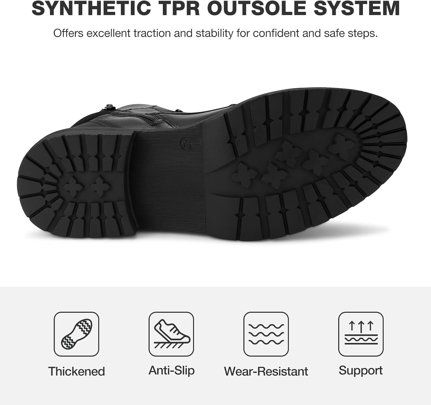 image:imageRollda Mens Motorcycle Boots Combat Boots Casual Dress Boots for Men Lace Up Cap Toe Ankle BootsBlack
