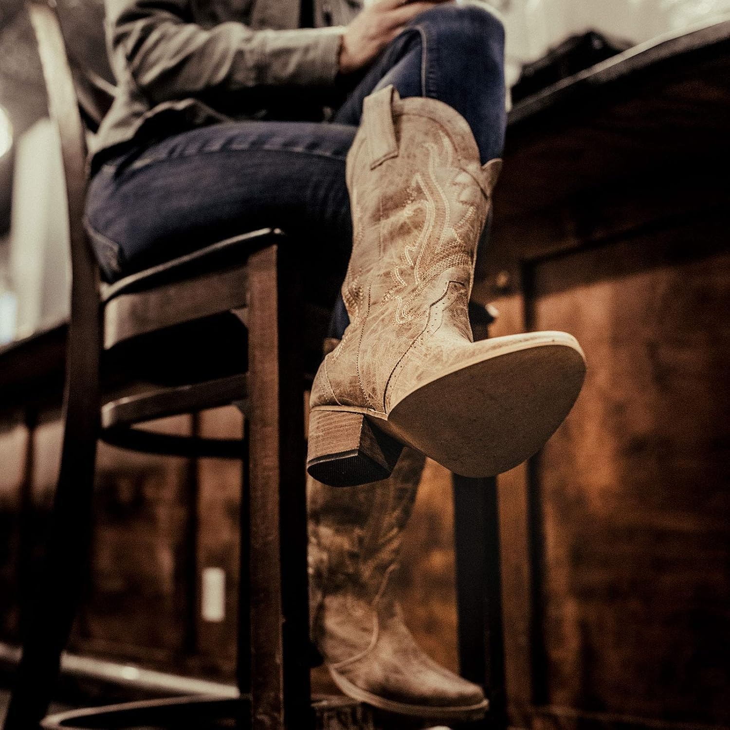 image:imageHISEA Rollda Cowboy Boots for Women Cowgirl Boots Comfortable Western Boots with Pointed Toe Stitched Embroidery for Country Concert Dancing Wedding Traveling Daily OutfitsWhite