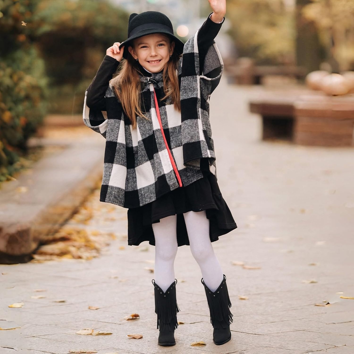 image:imageRollda Girls Cowboy Boots with Tassel Fringe Cowgirl Boots Snip Toe TPR Outsole Kids Western Boots Stylish amp Comfortable for AllSeasons ToddlerLittle KidBig KidBlack