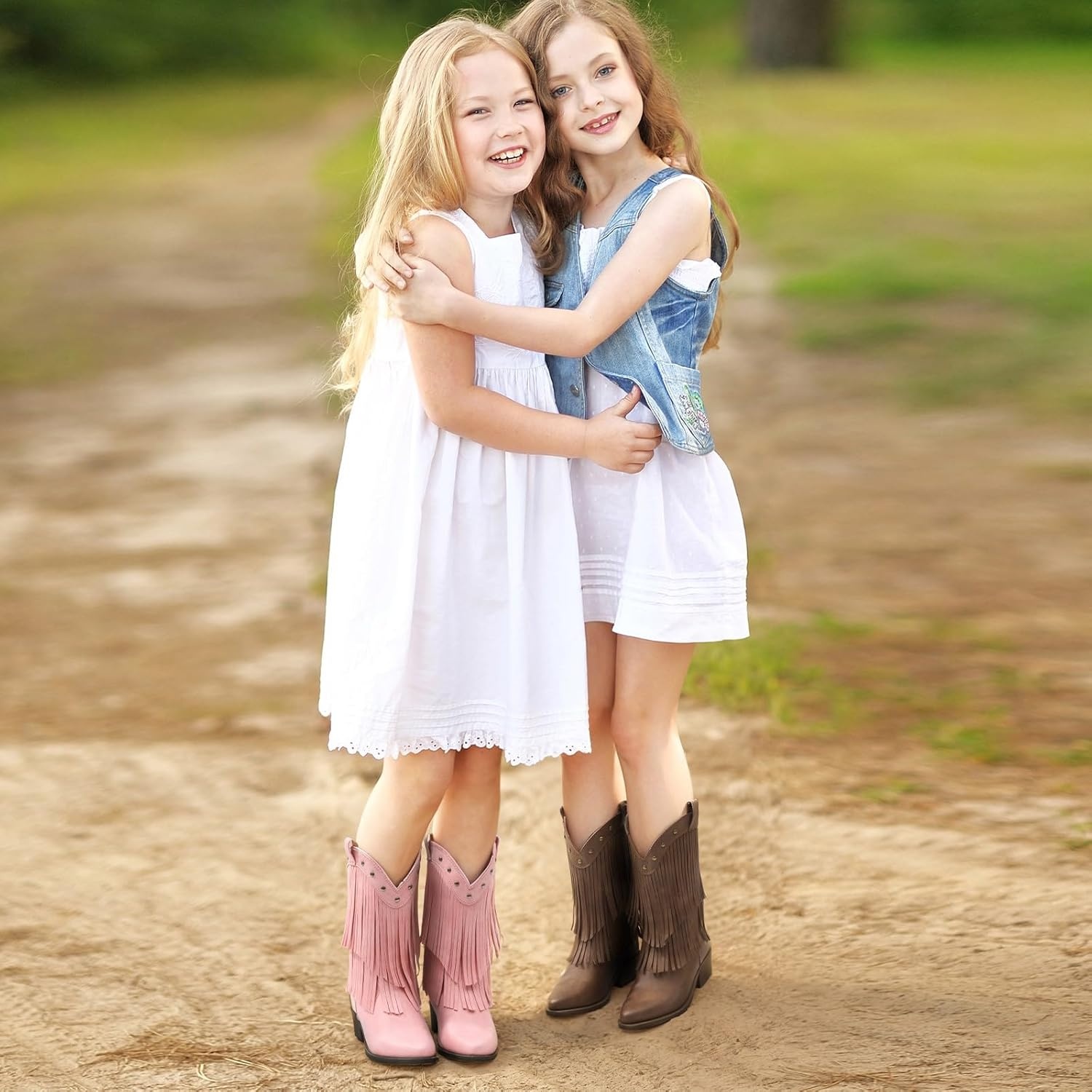 image:imageRollda Girls Cowboy Boots with Tassel Fringe Cowgirl Boots Snip Toe TPR Outsole Kids Western Boots Stylish amp Comfortable for AllSeasons ToddlerLittle KidBig KidBrown